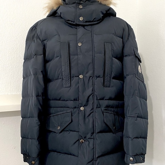 Moncler Riviere Giubotto Down Parka Jacket Navy Vintage Winter Puffer - Picture 3 of 17